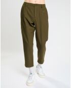 Pantalon à pinces en Laine mélangée kaki