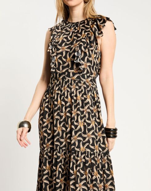 Robe print étoile de mer noire