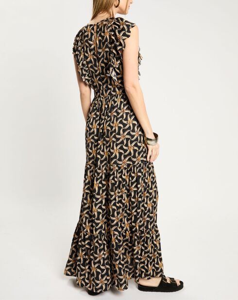Robe print étoile de mer noire