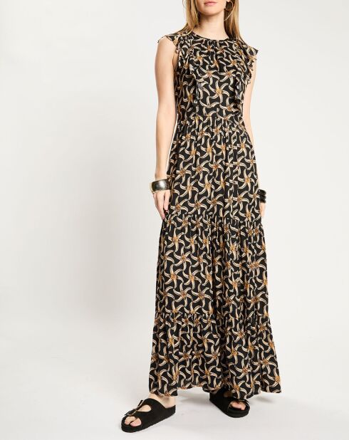 Robe print étoile de mer noire