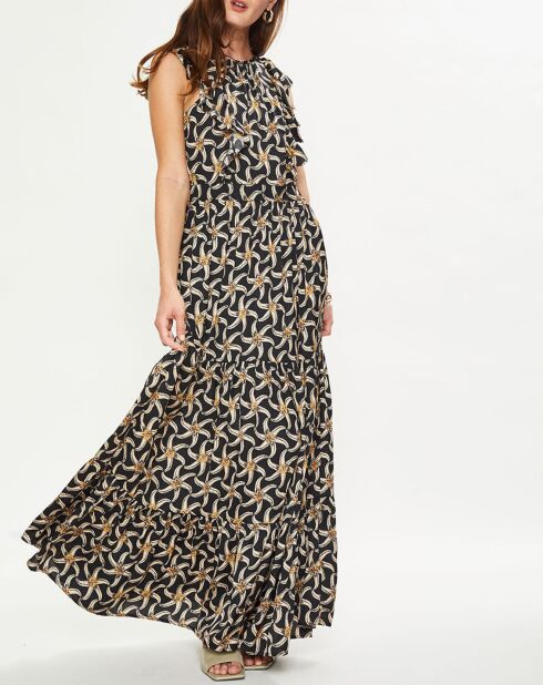Robe print étoile de mer noire