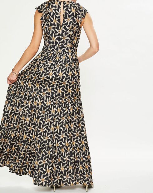 Robe print étoile de mer noire