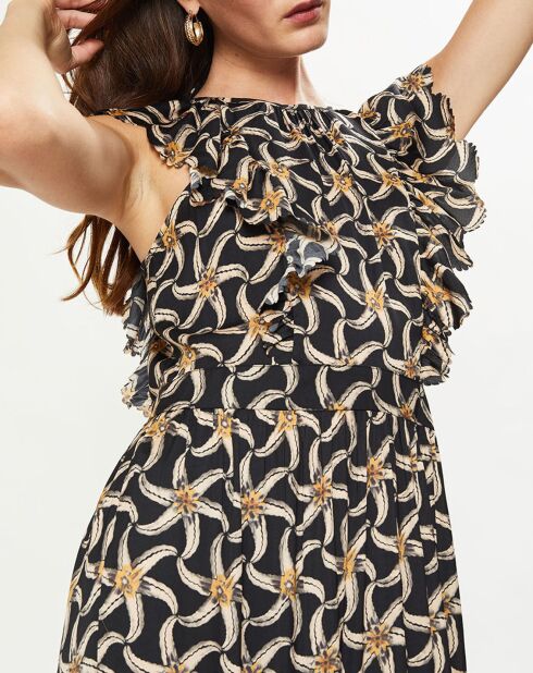 Robe print étoile de mer noire