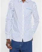 Chemise Rayée Pocket Rf blanc/bleu