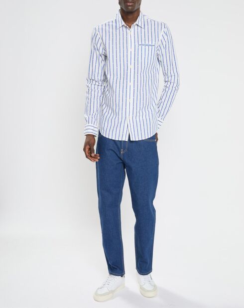 Chemise Rayée Pocket Rf blanc/bleu