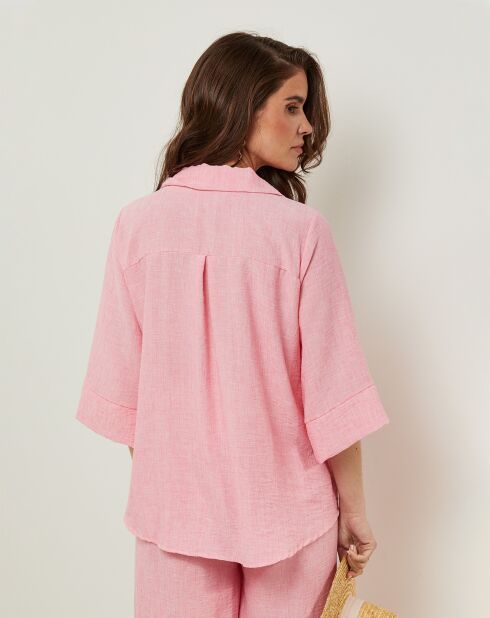 Chemise 100% Lin Jessy rose