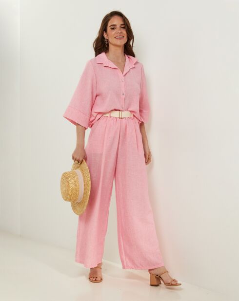 Chemise 100% Lin Jessy rose