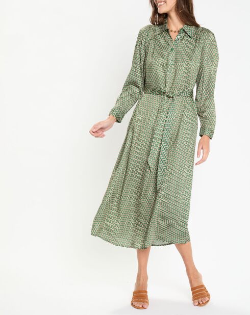 Robe ceintrée Luka verte