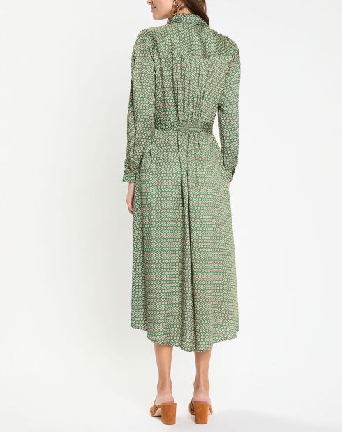 Robe ceintrée Luka verte