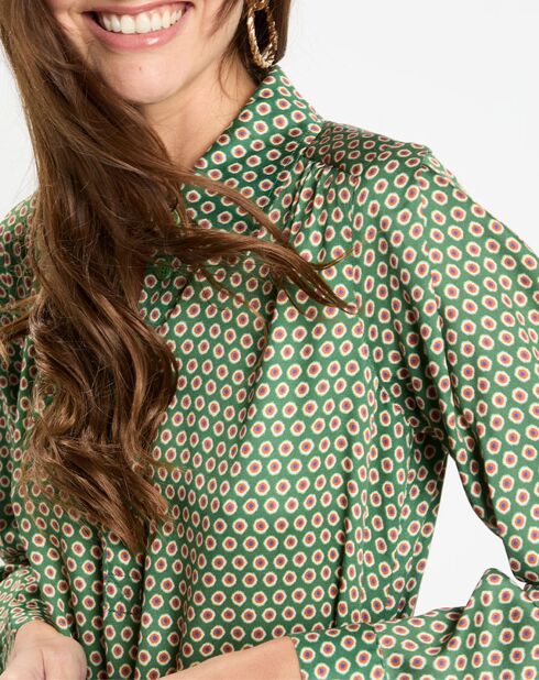 Robe ceintrée Luka verte