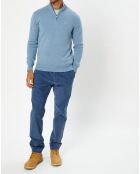 Pantalon Chino  Slim en Velours côtelé bleu