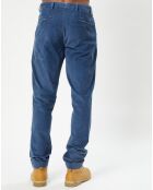 Pantalon Chino  Slim en Velours côtelé bleu
