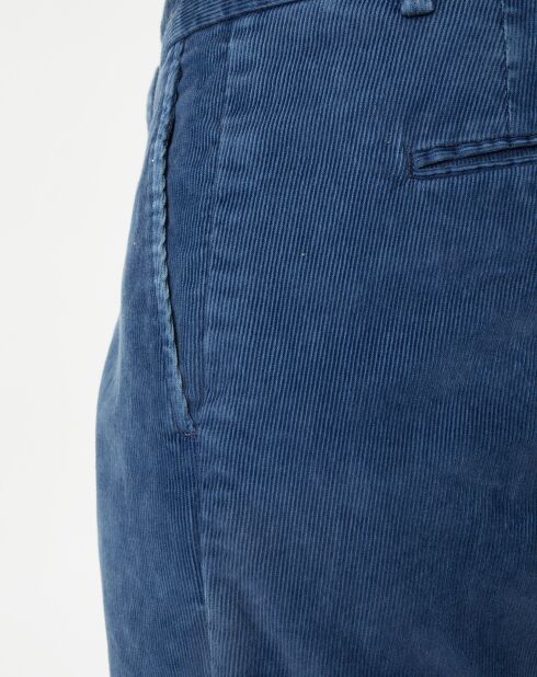 Pantalon Chino  Slim en Velours côtelé bleu