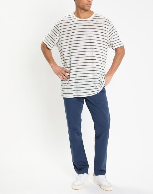 Pantalon en Coton & Lin Beach bleu