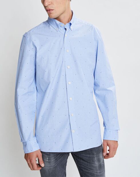 Chemise Slim Fit Fil Coupé imprimée bleue