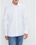 Chemise Slim Fit Patch Coude blanche