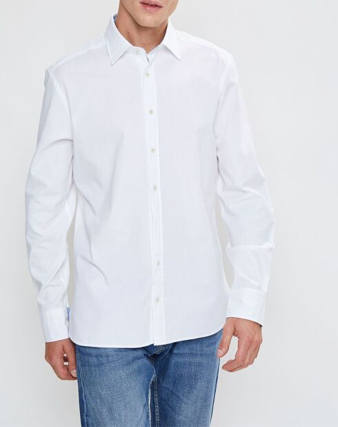 Chemise Slim Fit Patch Coude blanche