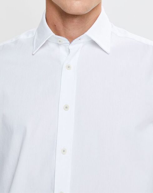 Chemise Slim Fit Patch Coude blanche