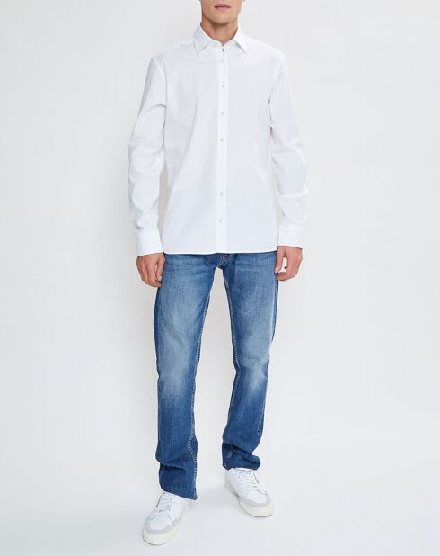 Chemise Slim Fit Patch Coude blanche