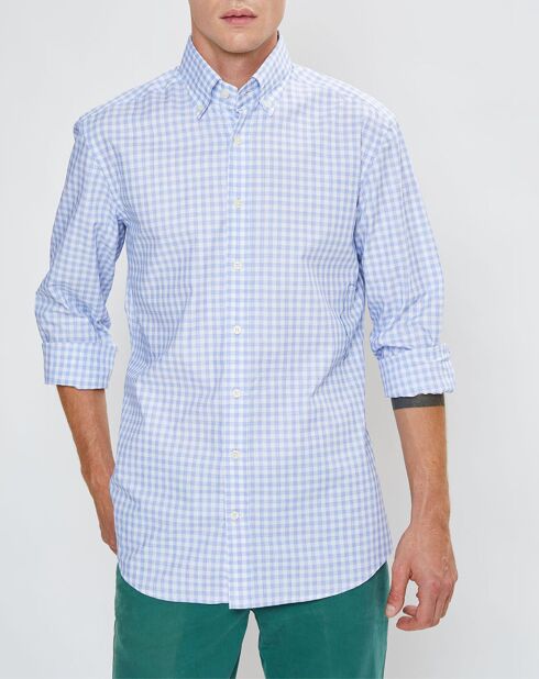 Chemise Chiy Moyen 3D  à carreaux bleue