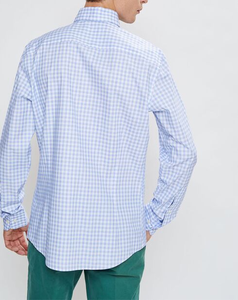 Chemise Chiy Moyen 3D  à carreaux bleue