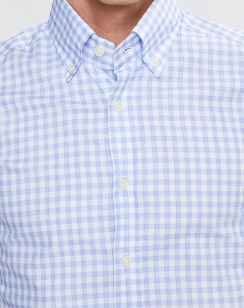 Chemise Chiy Moyen 3D  à carreaux bleue