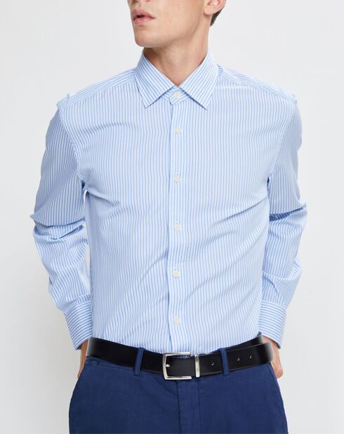 Chemise Slim Fit à rayures  bleue