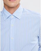 Chemise Slim Fit à rayures  bleue