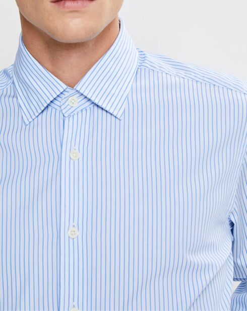 Chemise Slim Fit à rayures  bleue
