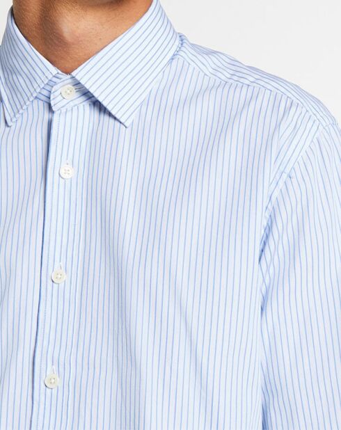 Chemise Slim Fit à rayures  bleue