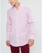 Chemise Slim Fit Milleraie Oxford blanc/rose