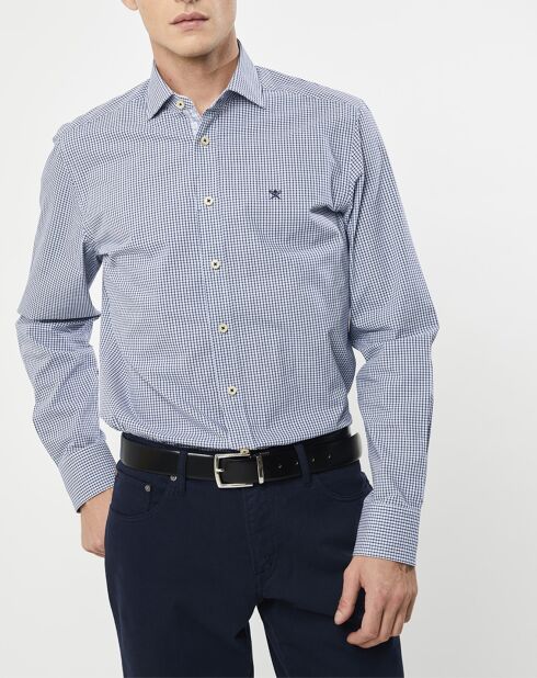 Chemise Slim Fit  carreaux bleue
