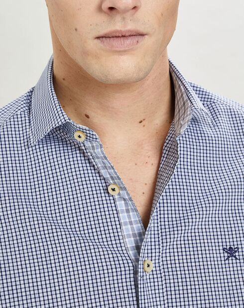 Chemise Slim Fit  carreaux bleue