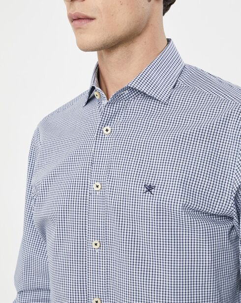 Chemise Slim Fit  carreaux bleue