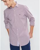 Chemise Slim Fit à carreaux rouge