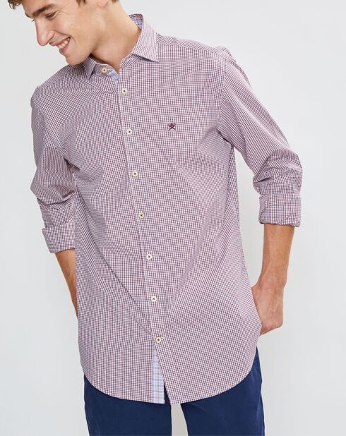 Chemise Slim Fit à carreaux rouge