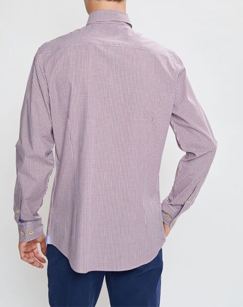 Chemise Slim Fit à carreaux rouge