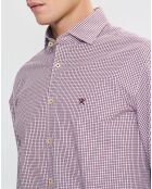 Chemise Slim Fit à carreaux rouge