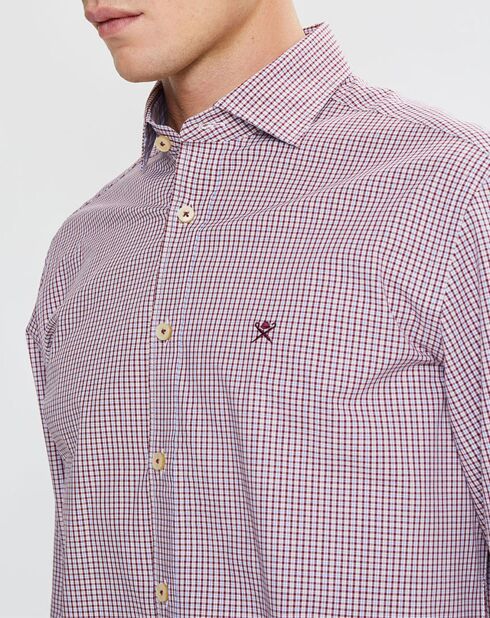 Chemise Slim Fit à carreaux rouge