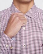 Chemise Slim Fit à carreaux rouge