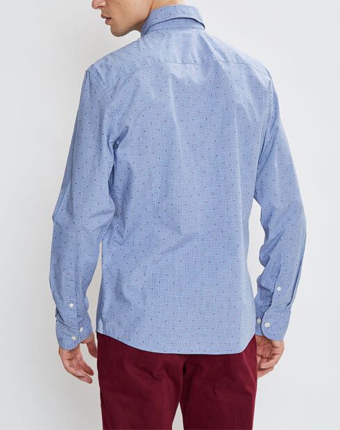 Chemise Slim Fit Wash fil coupé bleue