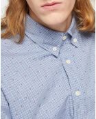 Chemise Slim Fit Wash fil coupé bleue