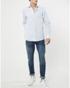 Chemise Slim Fit à rayures & points bleu clair
