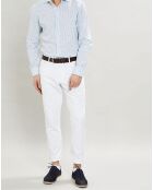 Chemise Slim Fit à rayures & points bleu clair
