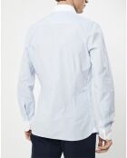 Chemise Slim Fit à fines rayures bleue