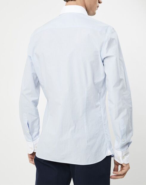 Chemise Slim Fit à fines rayures bleue
