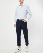 Chemise Slim Fit à fines rayures bleue