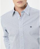 Chemise Slim Fit Vague imprimée bleue