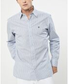Chemise Slim Fit Vague imprimée bleue