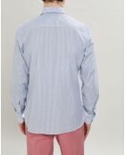 Chemise Slim Fit Vague imprimée bleue